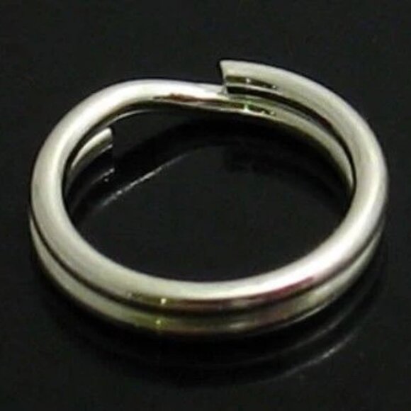 STERLING SILVER SPLIT RINGS (KEYCHAIN). 7MM. PACKET OF 10. - Picture 2 of 2
